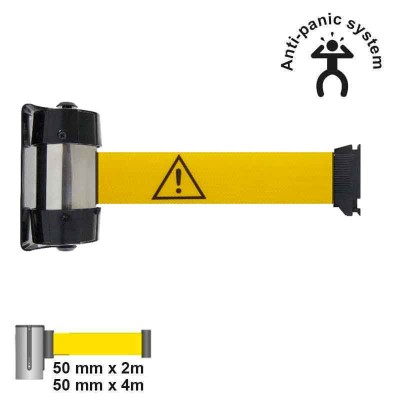 Wall Mounted Retractable Barrier DANGER 50mm VISO | Intérieur | Longueur 2m